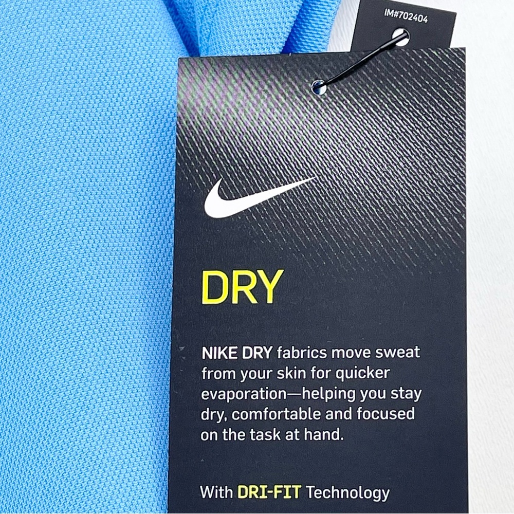 Nike Golf Polo Shirt Ladies  S Dri Fit Technology Logo Blue Standard Fit - Picture 11 of 14